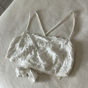 Free People Intimately White Eyelet Top Sz M
